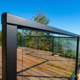 Peak Aluminum Railing 36 in. H x 66 in. W Clear Aluminum Deck Railing Tempered Glass Panel
