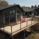 Peak Aluminum Railing 36 in. H x 66 in. W Clear Aluminum Deck Railing Tempered Glass Panel