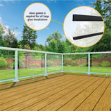 Peak Aluminum Railing 36 in. H x 66 in. W Clear Aluminum Deck Railing Tempered Glass Panel