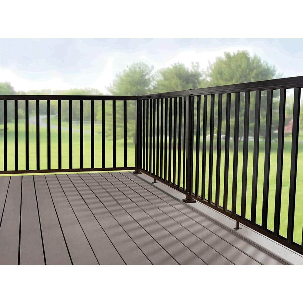 Peak Aluminum Railing 4 ft. Black Aluminum Deck Railing Wide Picket and Spacer Kit for 42 in. high system