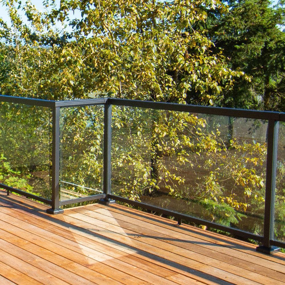 Peak Aluminum Railing 42 in. H x 18 in. W Aluminum Deck Railing Clear ...