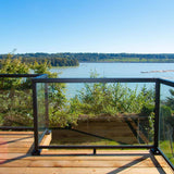 Peak Aluminum Railing 42 in. H x 42 in. W Aluminum Deck Railing Tempered Clear Glass Panel