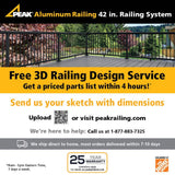 Peak Aluminum Railing 5 in. H x 9.5 in. WBlack Aluminum Deck Railing Corner Fascia Mount Bracket for 42 in. high system