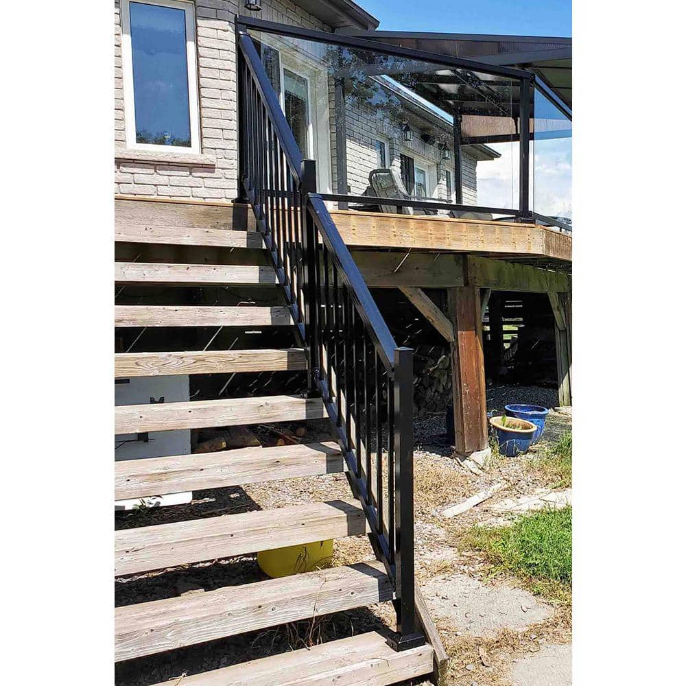 Peak Aluminum Railing 6 ft. Black Aluminum Deck Railing Stair Picket and Spacer Kit for 42 in. high system