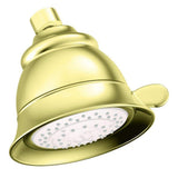 MOEN 4-Spray 5 in. Single Wall Mount Fixed Shower Head in Polished Brass