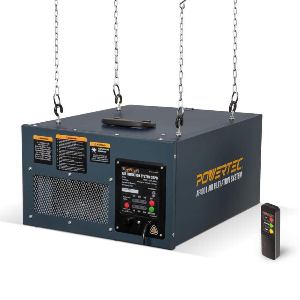 POWERTEC 3-Speed Remote Controlled Air Filtration Systems (300/350/400 ...