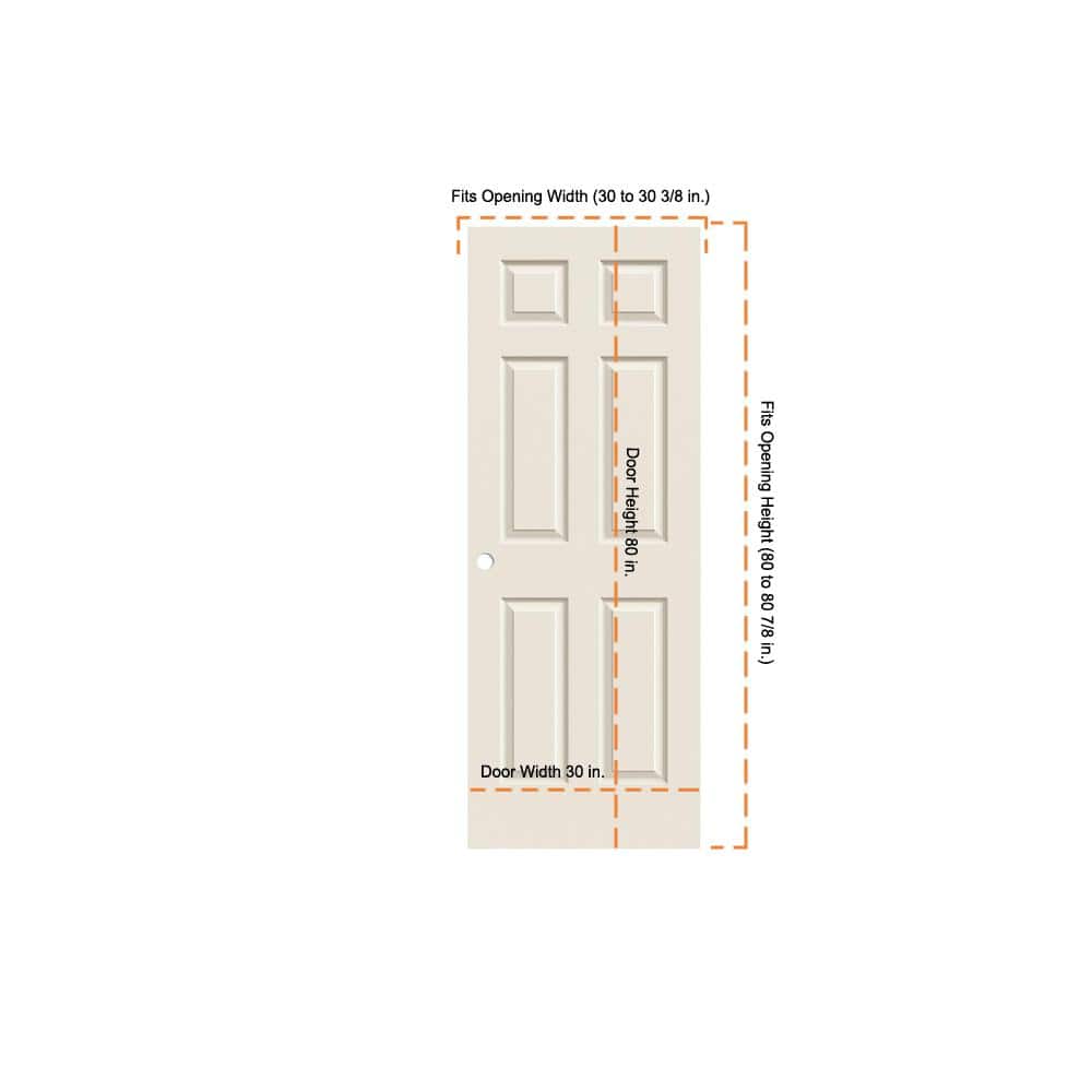 JELD-WEN 30 in. x 80 in. Colonist Primed Textured Molded Composite MDF Interior Door Slab