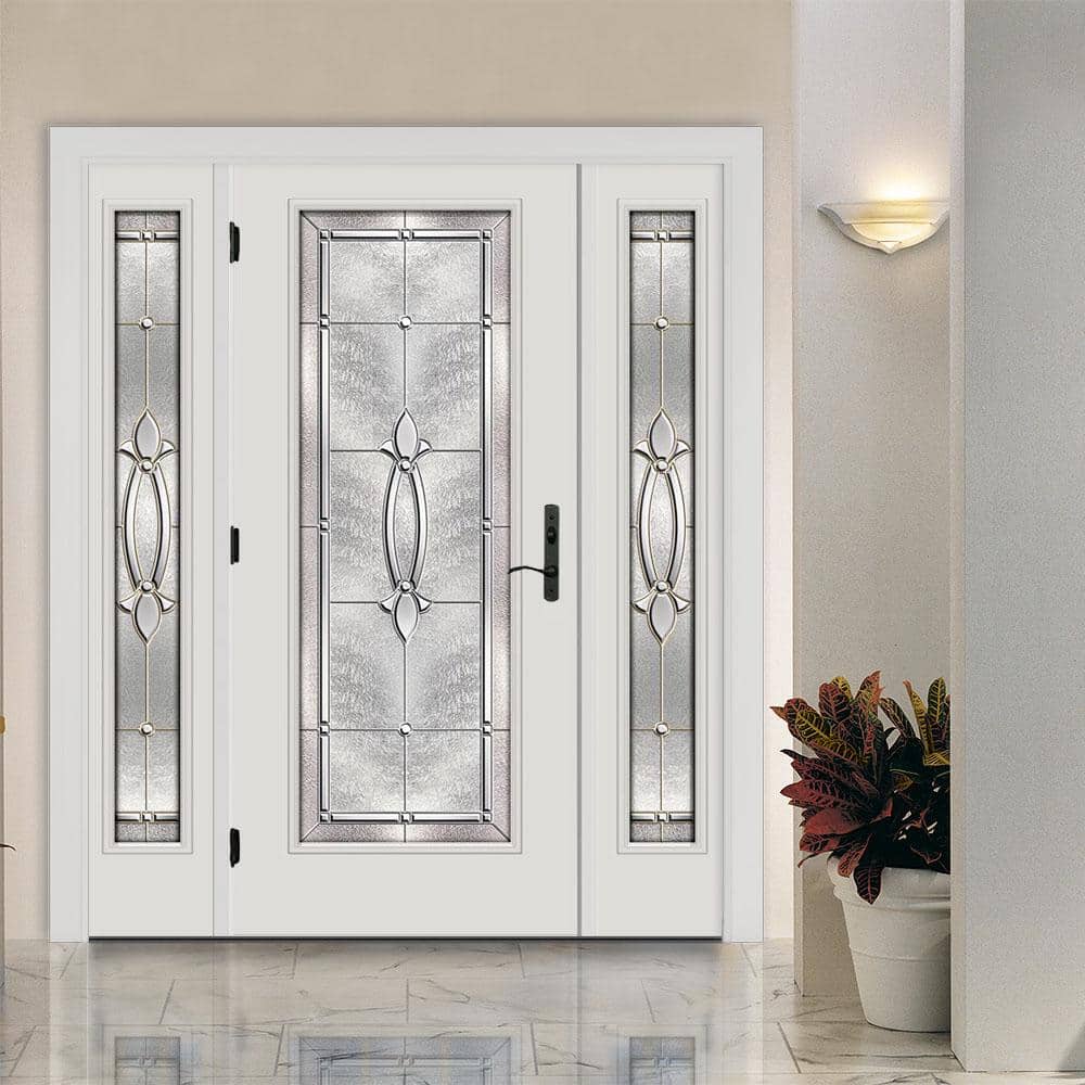 JELD-WEN 66 in. x 80 in. Full Lite Blakely Primed Steel Prehung Right-Hand Inswing Front Door with Sidelites