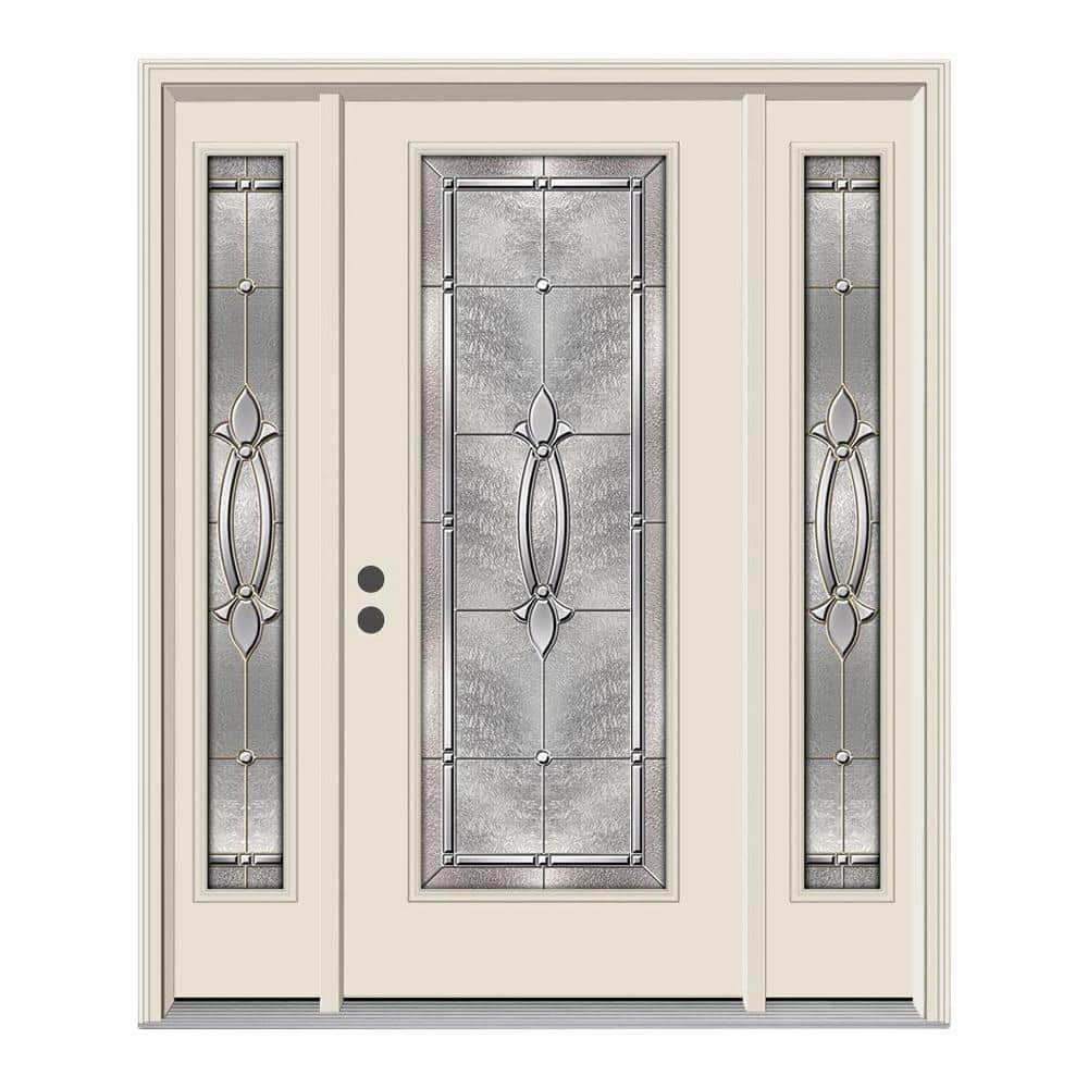 JELD-WEN 66 in. x 80 in. Full Lite Blakely Primed Steel Prehung Right-Hand Inswing Front Door with Sidelites