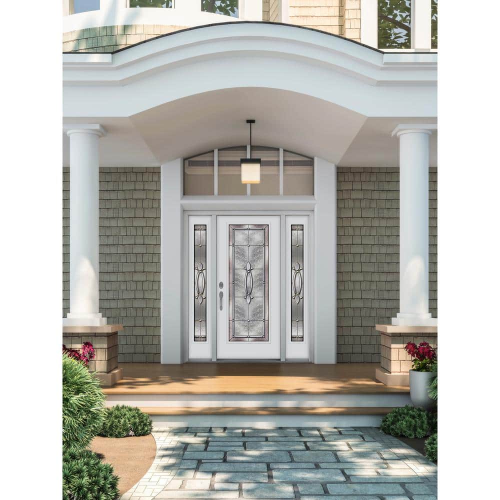 JELD-WEN 66 in. x 80 in. Full Lite Blakely Primed Steel Prehung Right-Hand Inswing Front Door with Sidelites