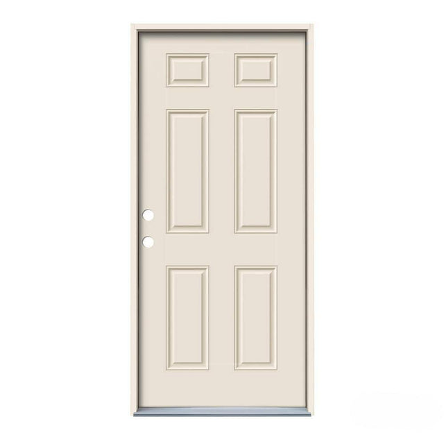 JELD-WEN 32 in. x 80 in. 6-Panel Primed Steel Prehung Right-Hand Inswing Front Door