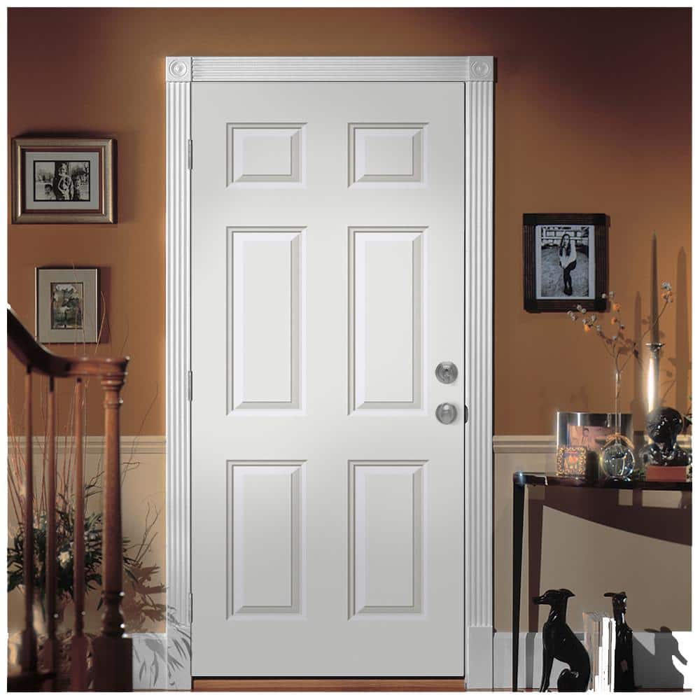 JELD-WEN 32 in. x 80 in. 6-Panel Primed Steel Prehung Right-Hand Inswing Front Door