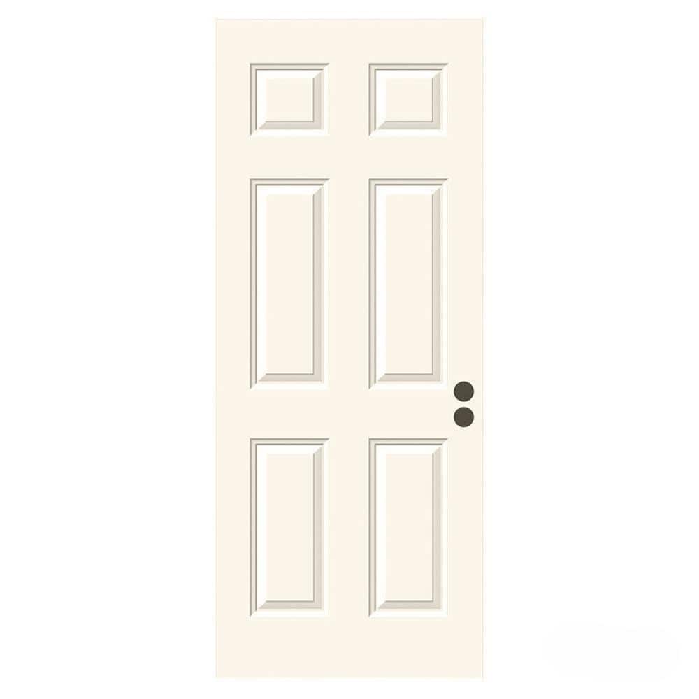 JELD-WEN 36 in. x 80 in. 6-Panel Primed Premium Steel Front Door Slab