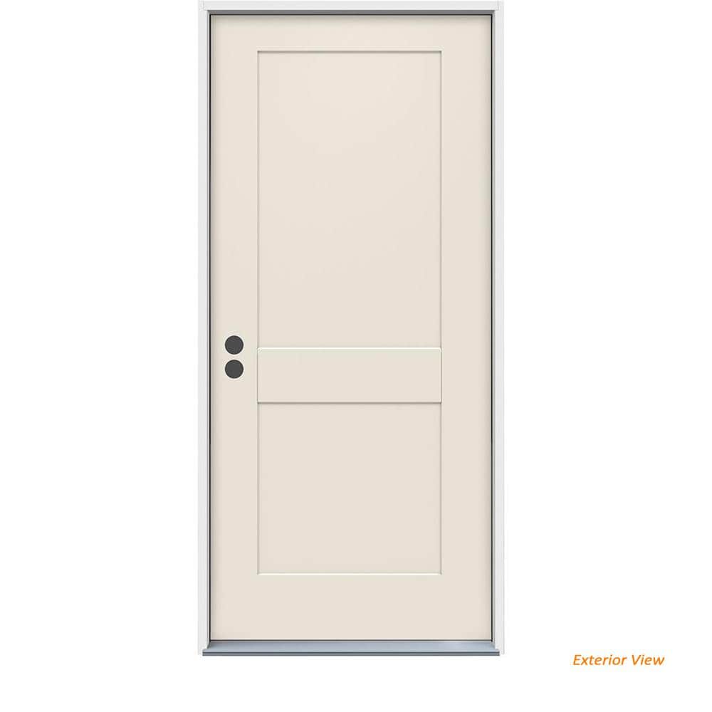 JELD-WEN 32 in. x 80 in. 2-Panel Craftsman Primed Steel Prehung Right-Hand Inswing Front Door