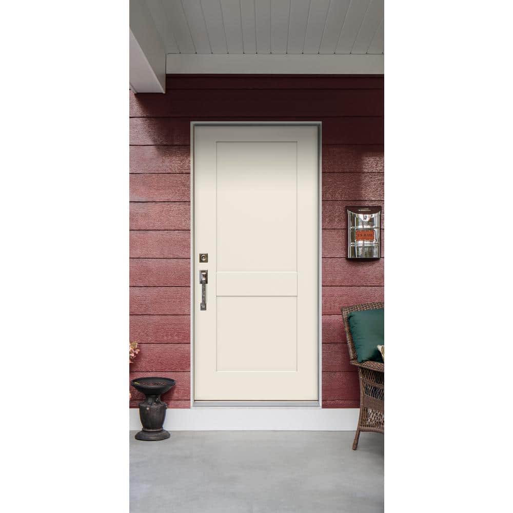 JELD-WEN 32 in. x 80 in. 2-Panel Craftsman Primed Steel Prehung Right-Hand Inswing Front Door