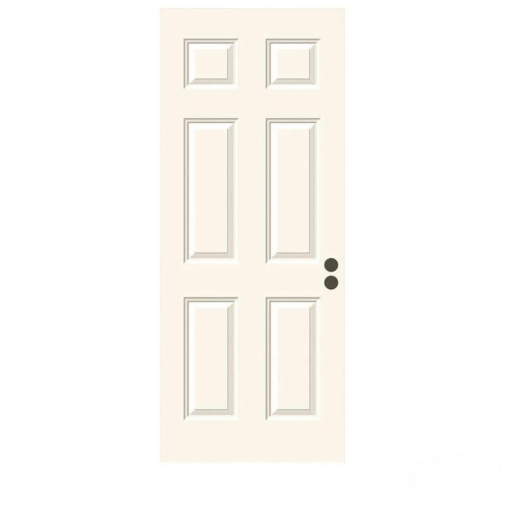 JELD-WEN 30 in. x 80 in. 6-Panel Primed Premium Steel Front Door Slab