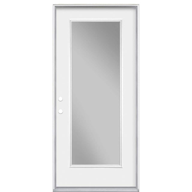 Masonite 36 in. x 80 in. Premium Full Lite Right-Hand Inswing Primed Steel Prehung Front Exterior Door, No Brickmold