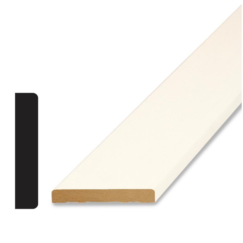 HOUSE OF FARA 11/16 in. D x 3-1/2 in. W x 96 in. L MDF Primed White Ca ...
