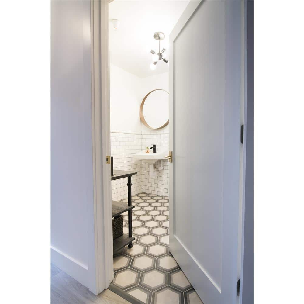 Krosswood Doors 36 in. x 96 in. Shaker 1-Panel Primed Solid Hybrid Core MDF Interior Door Slab