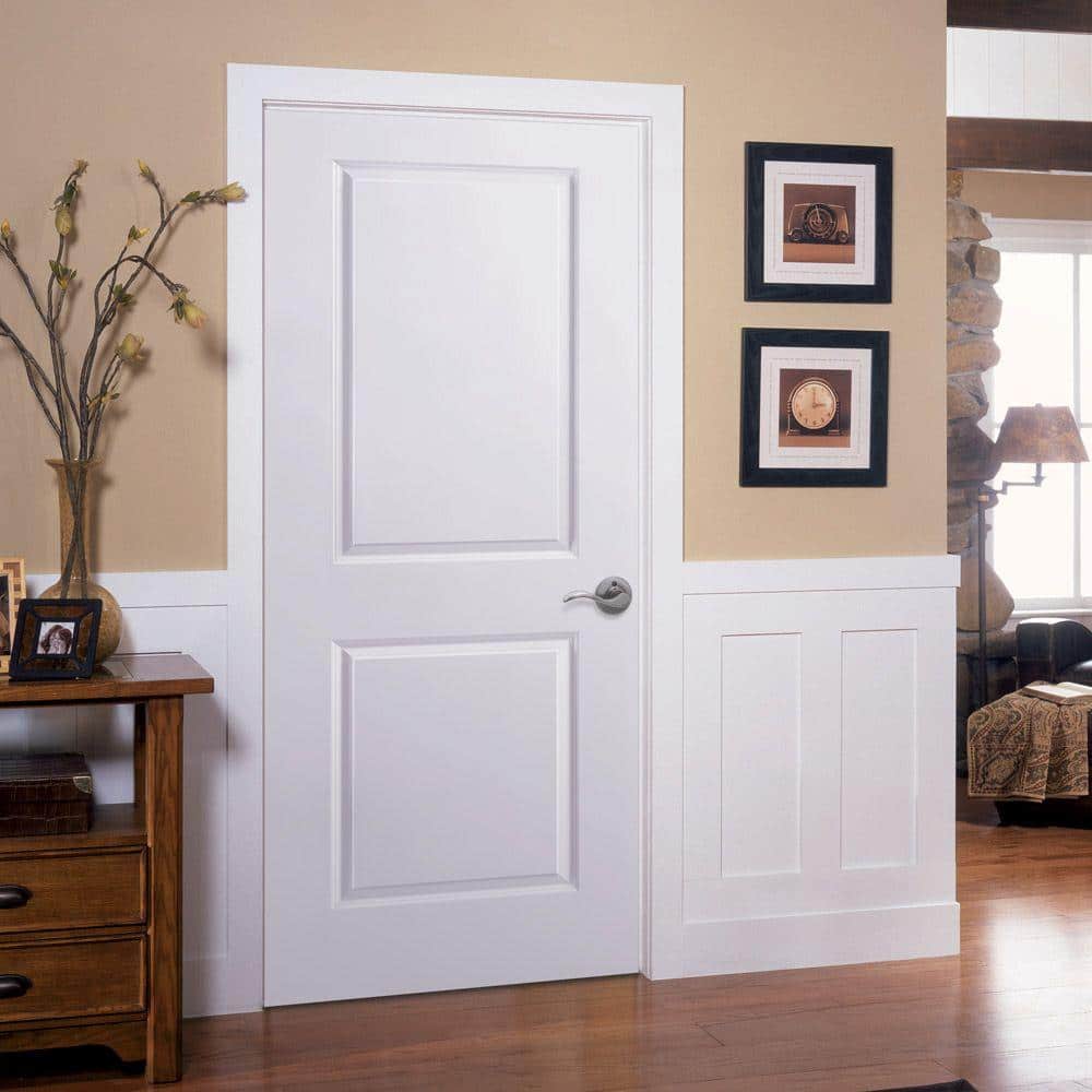 Masonite 30 in. x 80 in. Solidoor Smooth 2-Panel Solid Core Primed Composite Interior Door Slab