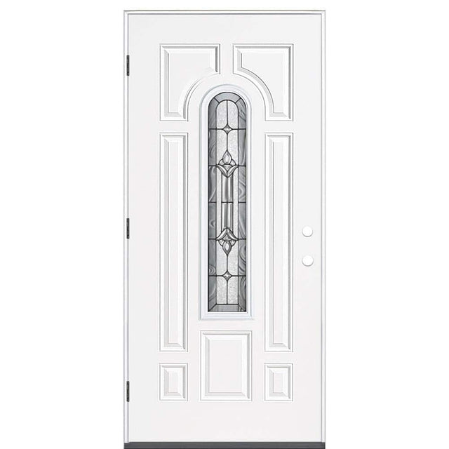 Masonite 36 in. x 80 in. Providence Center Arch Right-Hand Outswing Primed Steel Prehung Front Exterior Door