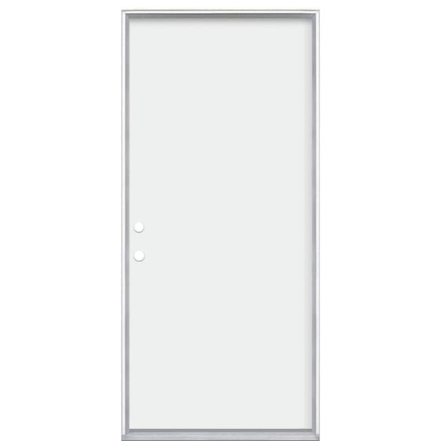 Masonite 36 x 80 in. Premium Flush Right-Hand Inswing Primed Steel Prehung Exterior Door No Brickmold