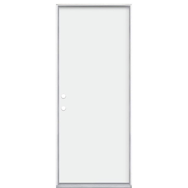 Masonite 32 in. x 80 in. Premium Flush Right-Hand Inswing Primed White Steel Prehung Front Exterior Door