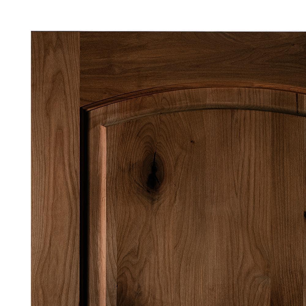 Krosswood Doors 36 in. x 80 in. Rustic Knotty Alder Arch Top Provincial Stain Left-Hand Inswing Wood Single Prehung Front Door