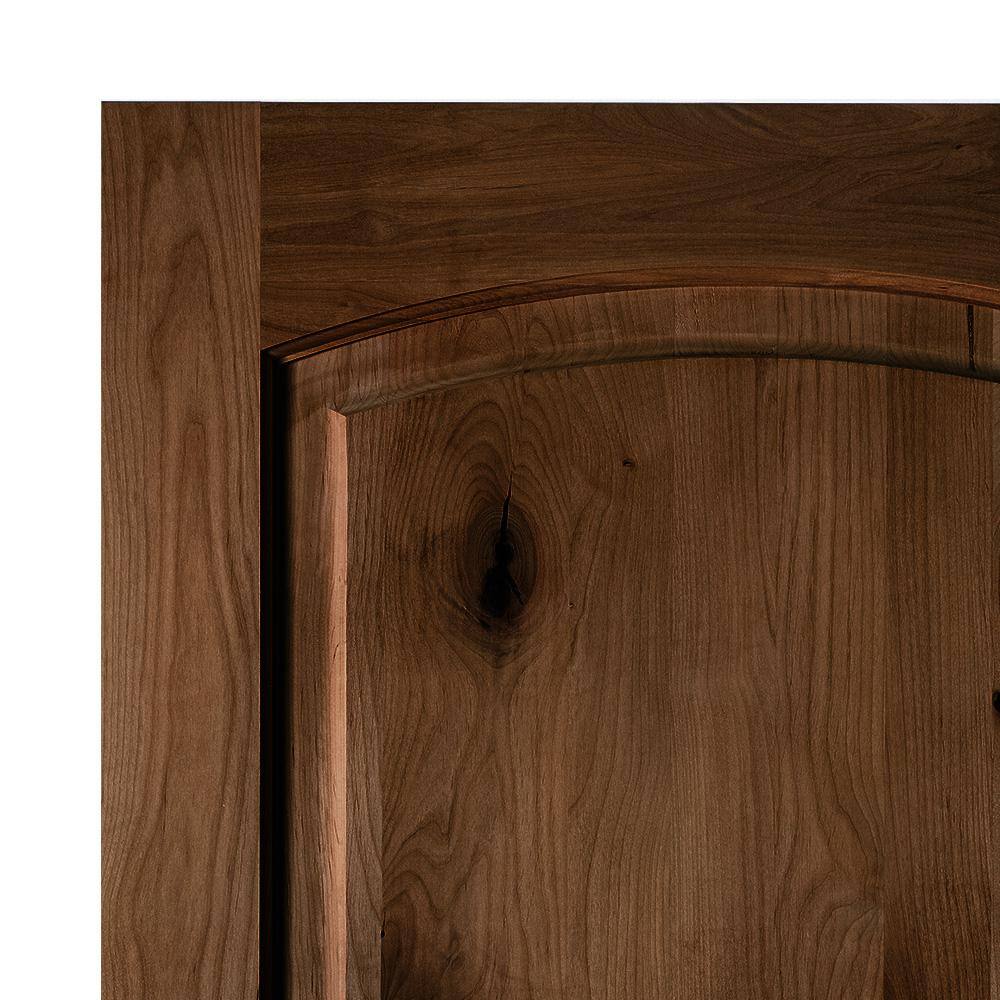 Krosswood Doors 42 in. x 80 in. Rustic Knotty Alder Arch Top Provincial Stain Right-Hand Inswing Wood Single Prehung Front Door