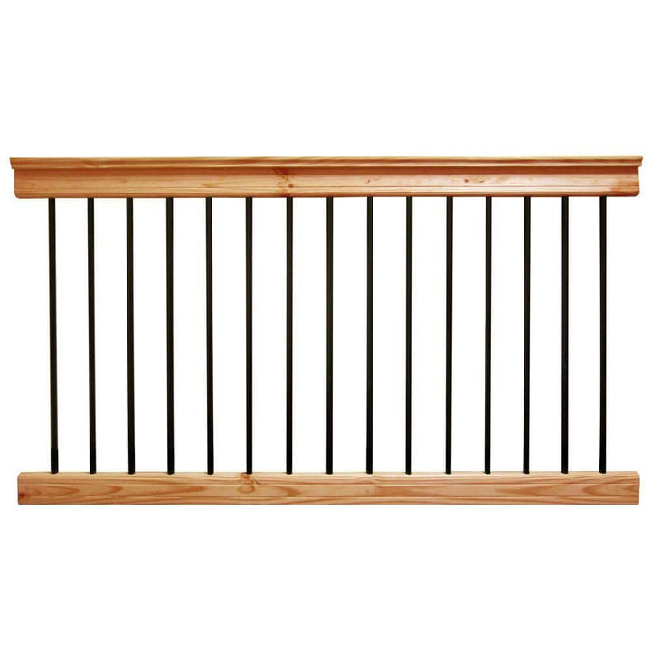 ProWood 6 ft. Aluminum Cedar-Tone Southern Yellow Pine Deck Railing Kit