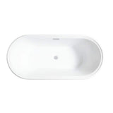 Vanity Art Versailles 59 in. Acrylic Flatbottom Freestanding Bathtub in Pure White