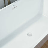 Vanity Art 67 in. Acrylic Flatbottom Freestanding Bathtub in Pure White