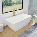 Vanity Art 67 in. Acrylic Flatbottom Freestanding Bathtub in Pure White