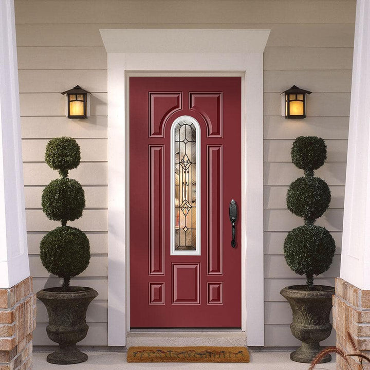 Masonite 36 in. x 80 in. Providence Center Arch Left-Hand Inswing