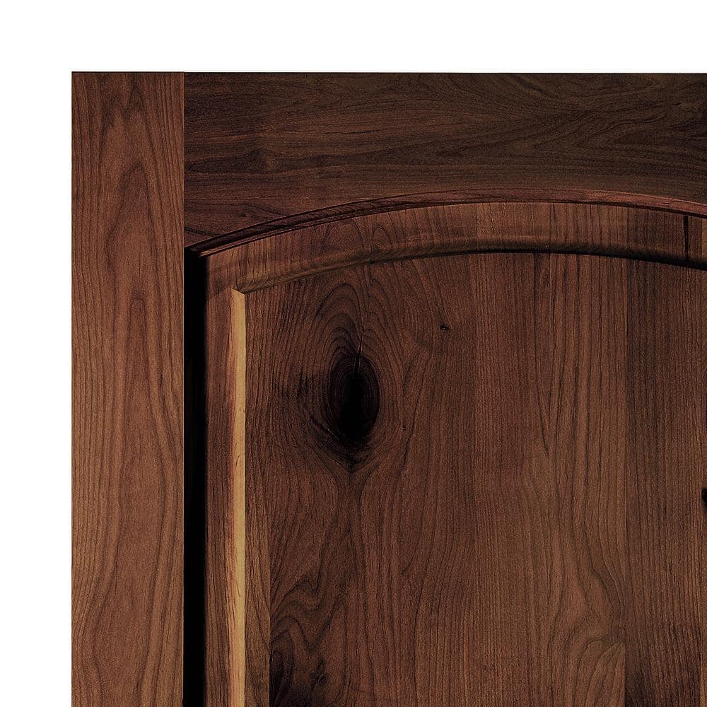 Krosswood Doors 42 in. x 80 in. Rustic Knotty Alder Arch Top Red Mahogany Stain Left-Hand Inswing Wood Single Prehung Front Door