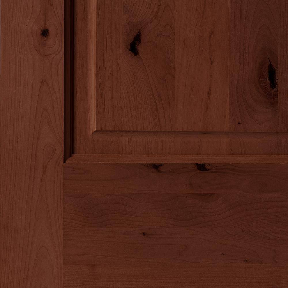 Krosswood Doors 42 in. x 80 in. Rustic Knotty Alder Arch Top Red Mahogony Stain Right-Hand Inswing Wood Single Prehung Front Door