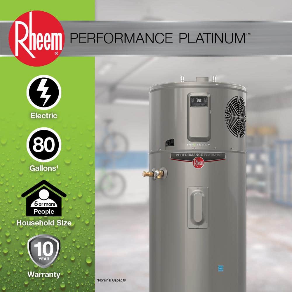 Rheem Performance Platinum 80 Gallon Smart Hybrid Electric Heat Pump W –  Super Arbor, image size:1000x1000