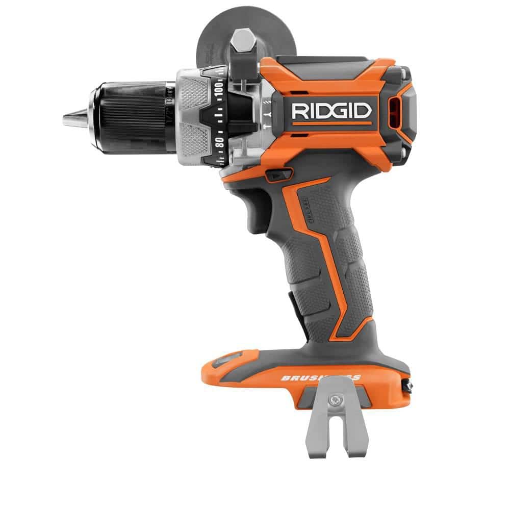 RIDGID 18-Volt Lithium-Ion Cordless Brushless 1/2 in. Compact Hammer Drill Kit with (2) 2.0 Ah Batteries, Charger and Bag