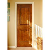 30 in. x 80 in. Rustic Knotty Alder 2-Panel Top Rail Arch Solid Core Wood Stainable Interior Door Slab