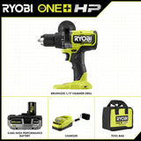 RYOBI ONE+ HP 18V Brushless 1/2 in. Hammer Drill/Driver Kit with 4.0Ah HIGH PERFORMANCE Battery, Charger and Bag