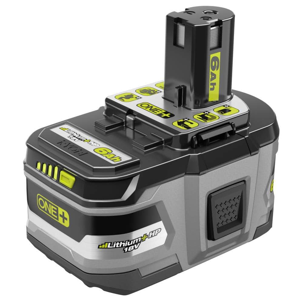 RYOBI ONE+ 18V Lithium-Ion 6.0Ah LITHIUM+ HP High Capacity Battery (P1 ...