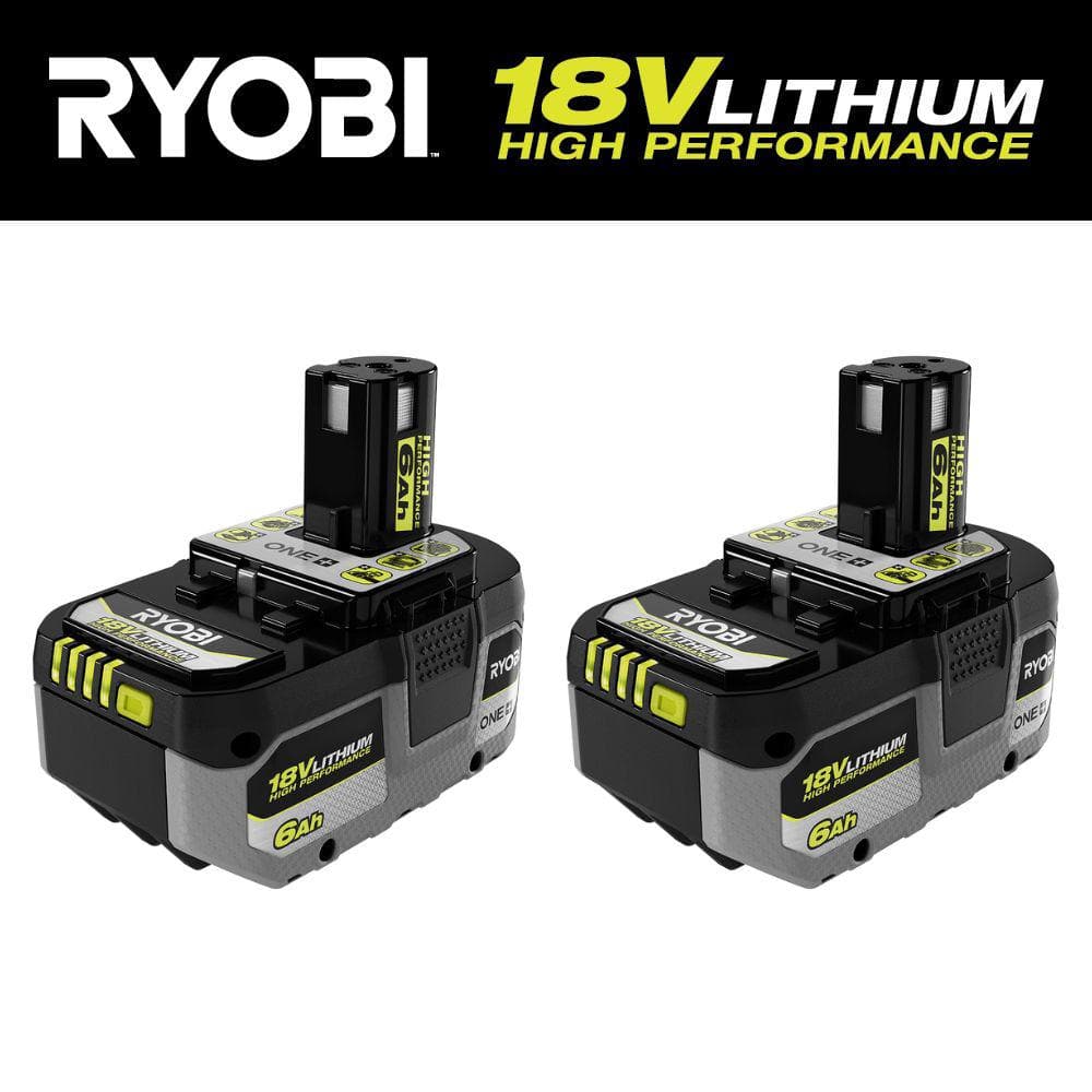 RYOBI ONE+ HP 18V HIGH PERFORMANCE Lithium-Ion 6.0 Ah Battery (2-Pack ...