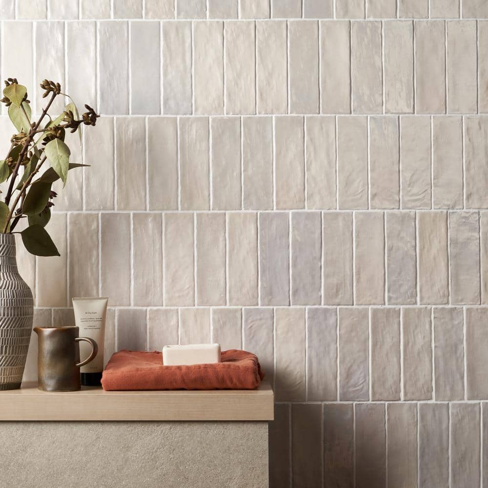 Ivy Hill Tile Amagansett Cream 2 in. x 8 in. 9 mm Satin Ceramic