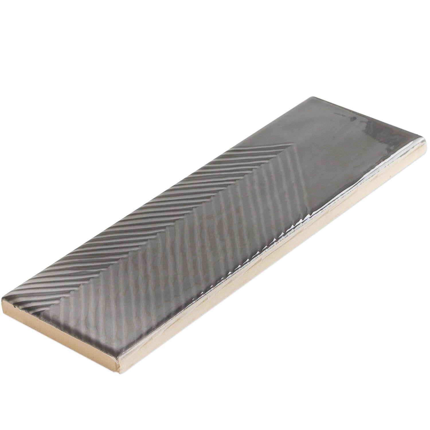 Tilebar Enigma Graphite Gray 2x8 Polished Textured Ceramic Wall Tile ...