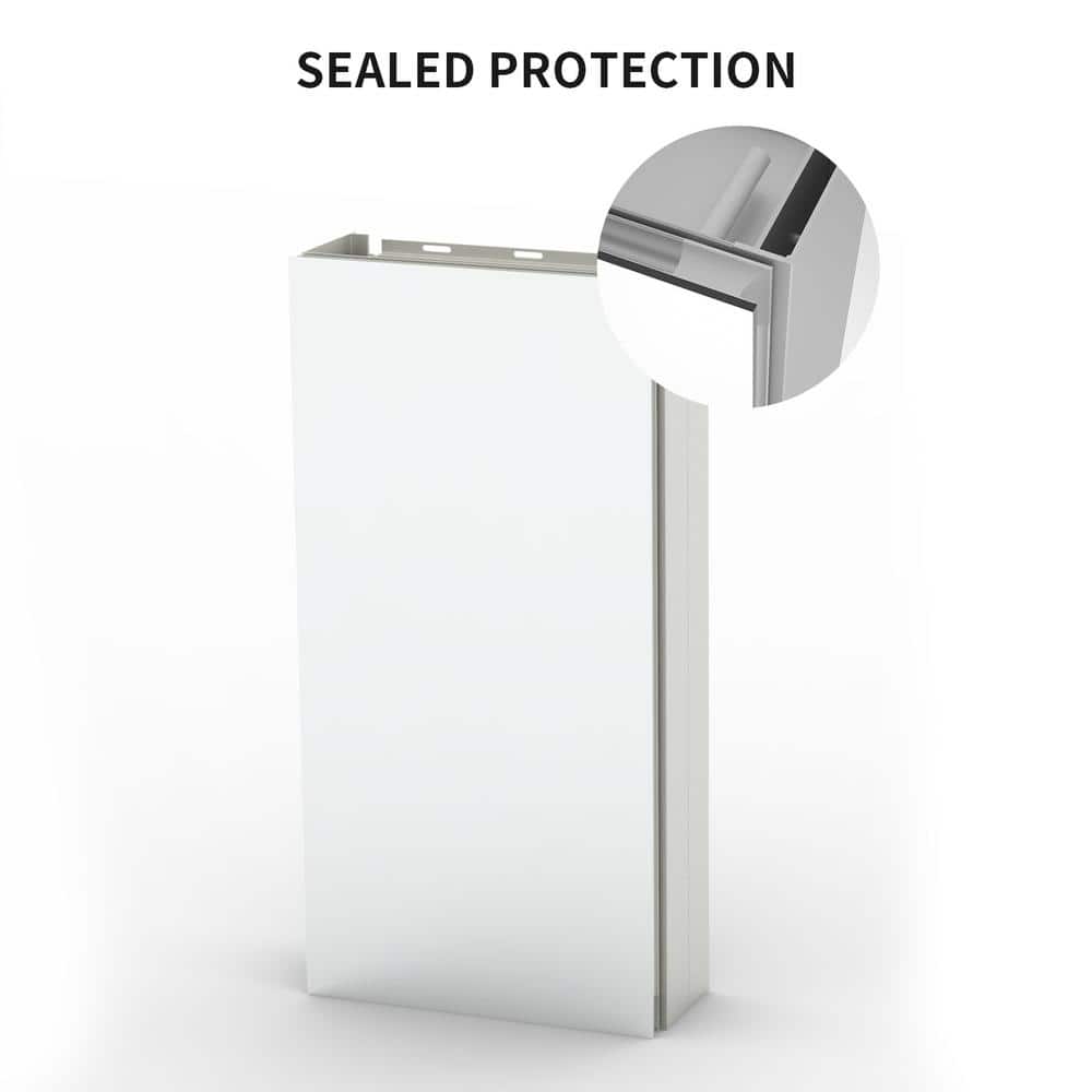 TaiMei 12 in. x 24 in. Frameless Recessed or Surface-Mount Beveled Single Mirror Bathroom Medicine Cabinet