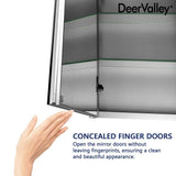 DEERVALLEY 48 in. W x 26 in. H Rectangular Aluminum Frameless Surface Mount Bathroom 3-Doors Medicine Cabinet with Mirror