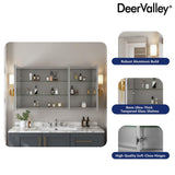 DEERVALLEY 48 in. W x 26 in. H Rectangular Aluminum Frameless Surface Mount Bathroom 3-Doors Medicine Cabinet with Mirror
