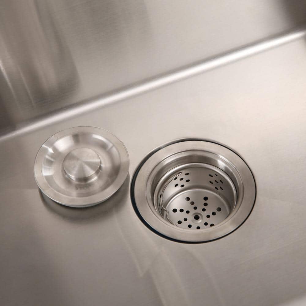 Flynama 24-Inch Stainless Steel Drop-In/Undermount Sink with Faucet & Drain