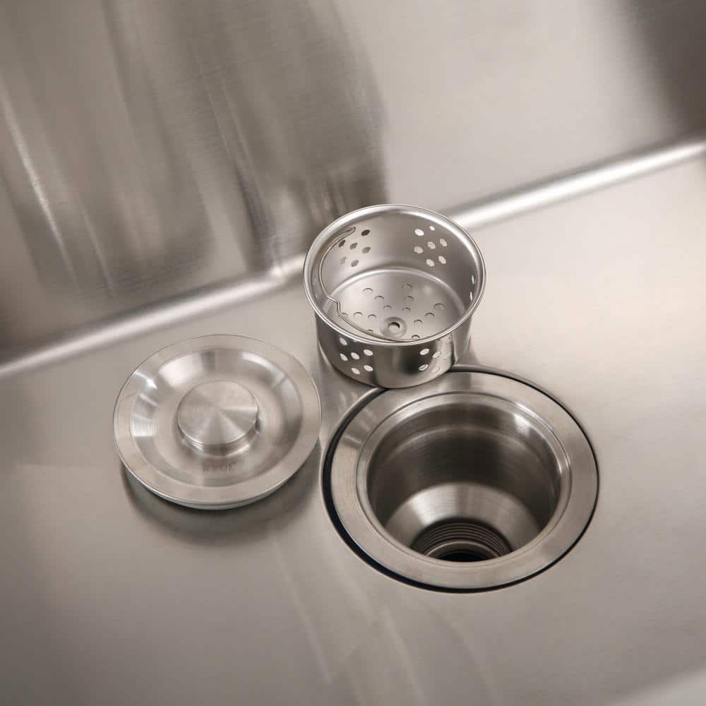 Flynama 24-Inch Stainless Steel Drop-In/Undermount Sink with Faucet & Drain