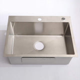 Flynama 24-Inch Stainless Steel Drop-In/Undermount Sink with Faucet & Drain